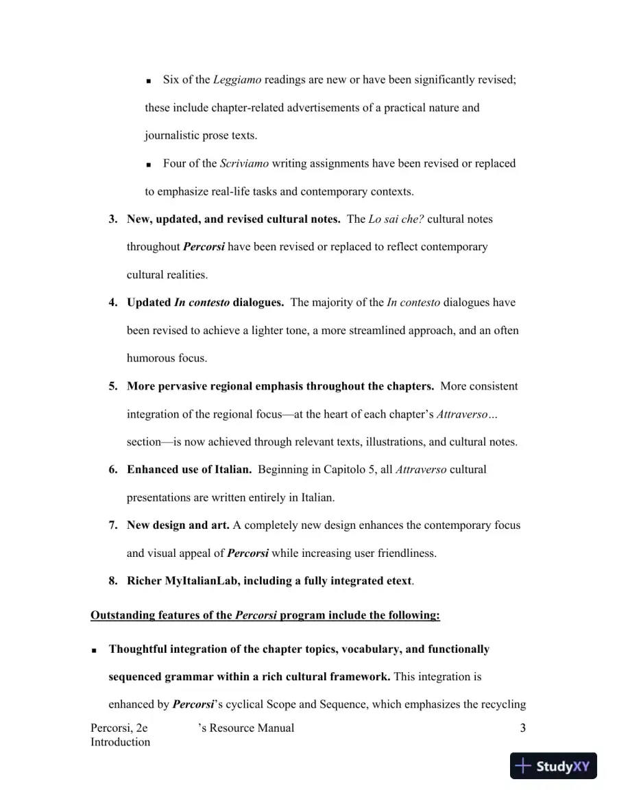 Percorsi: L'italia Attraverso La Lingua E La Cultura, 2nd Edition Solution Manual, page 4
