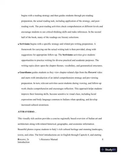 Percorsi: L'italia Attraverso La Lingua E La Cultura, 2nd Edition Solution Manual - Page 9 preview image