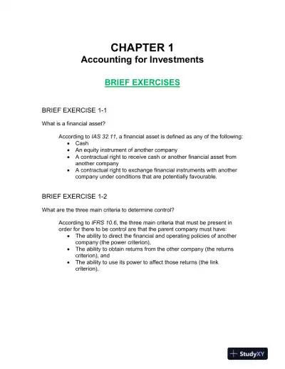 Advanced Accounting, Updated Canadian Edition Solution Manual - Page 1 preview image