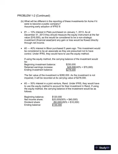 Advanced Accounting, Updated Canadian Edition Solution Manual - Page 13 preview image