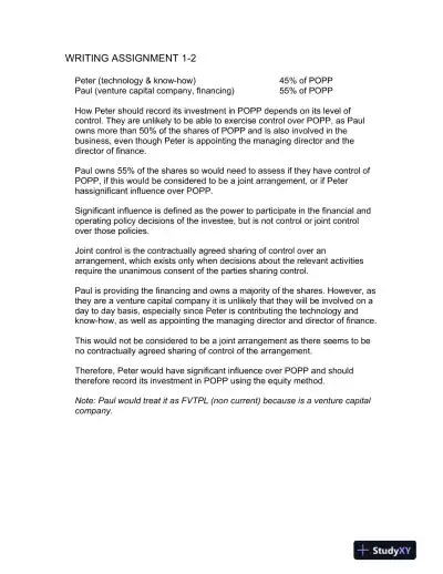 Advanced Accounting, Updated Canadian Edition Solution Manual - Page 15 preview image