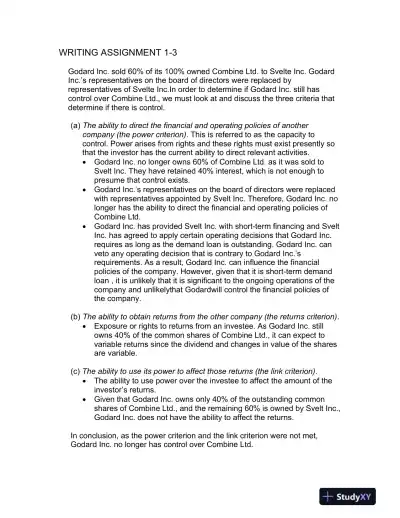 Advanced Accounting, Updated Canadian Edition Solution Manual - Page 16 preview image