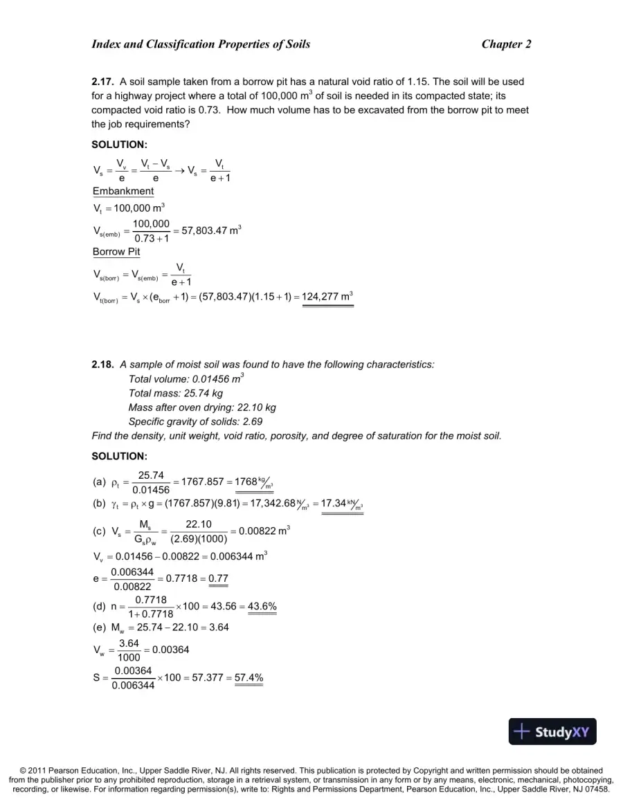 Solution Manual For Introduction To Geotechnical Engineering, An, 2nd Edition, page 11