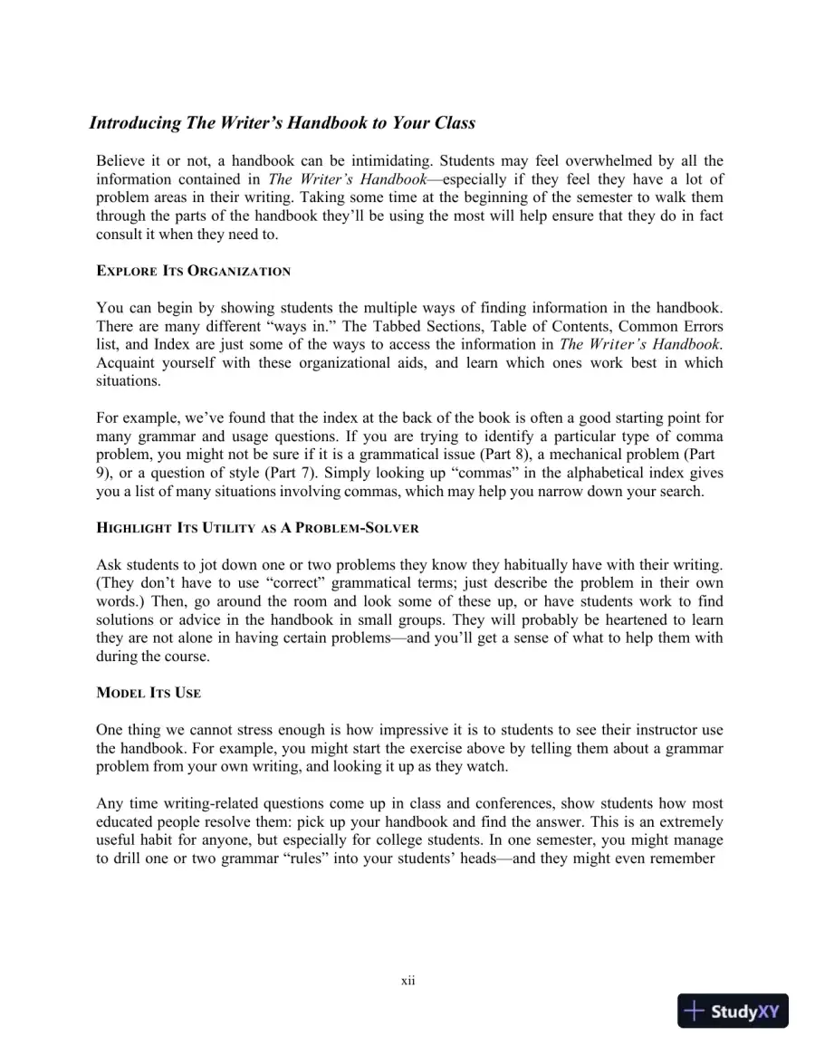 Lecture Notes for The Writer's Handbook, 6th Edition, page 10