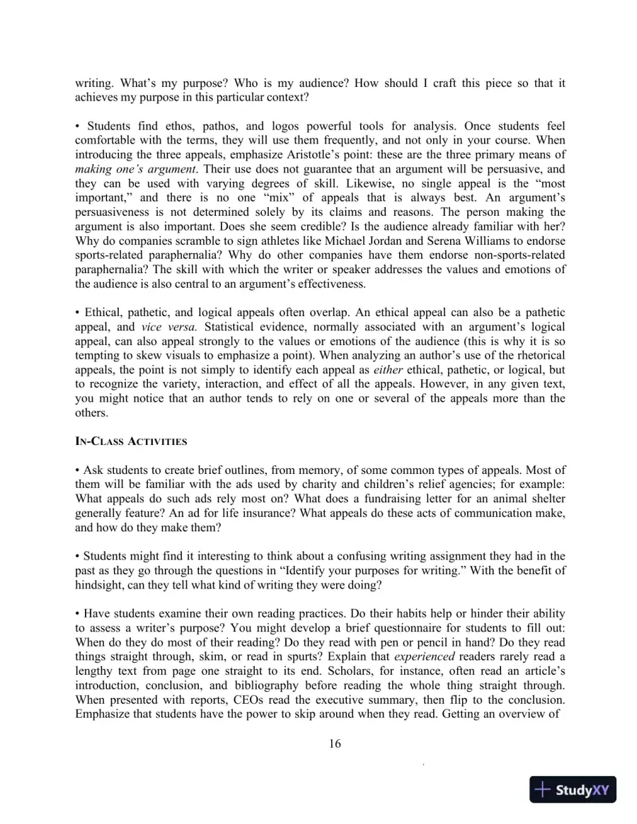 Lecture Notes for The Writer's Handbook, 6th Edition, page 18