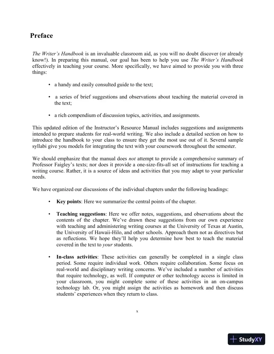 Lecture Notes for The Writer's Handbook, 6th Edition, page 8