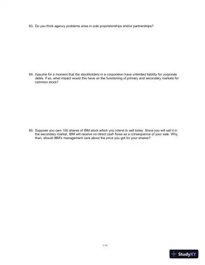 Corporate Finance, 10th Edition Test Bank - Page 15 preview image