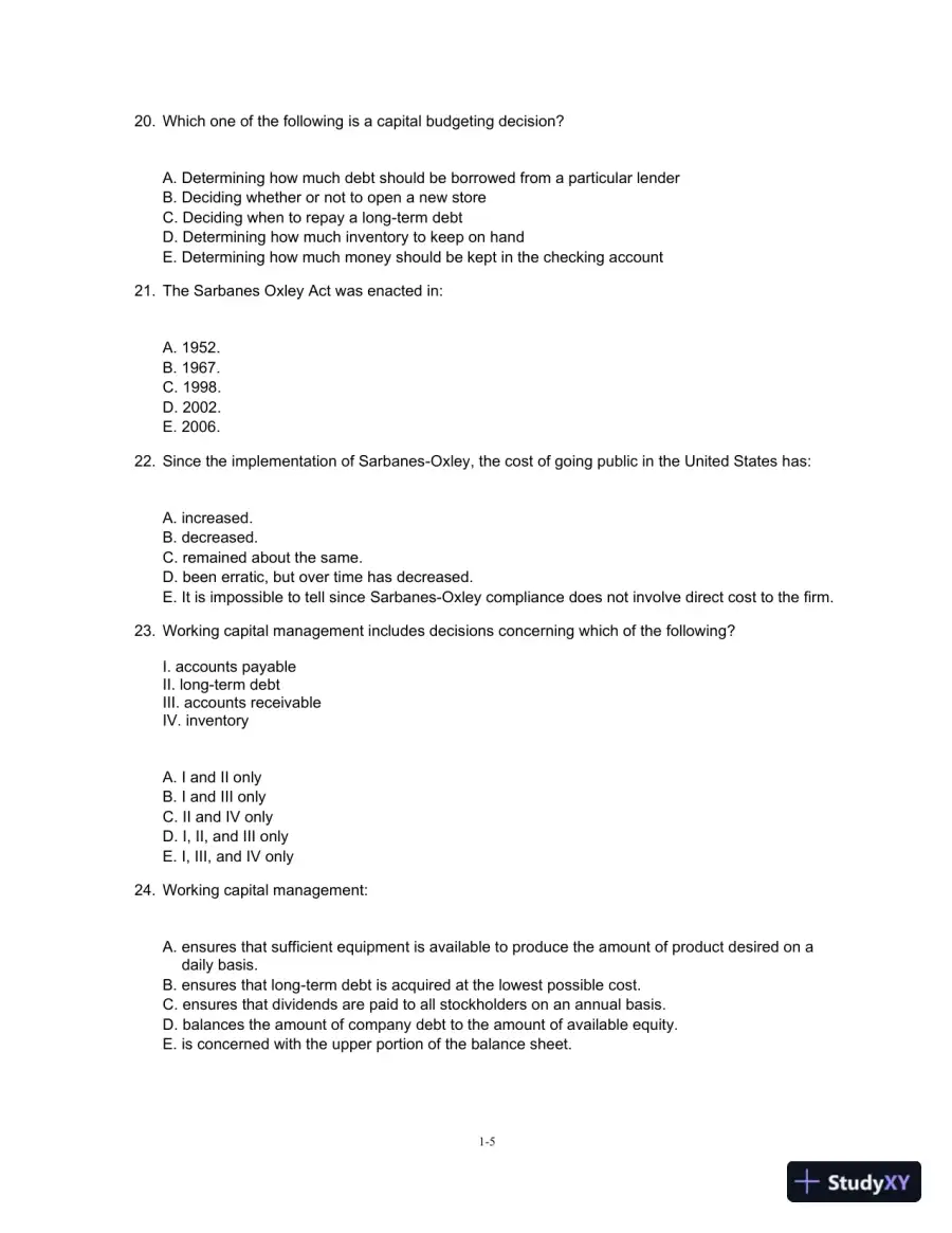 Corporate Finance, 10th Edition Test Bank, page 6