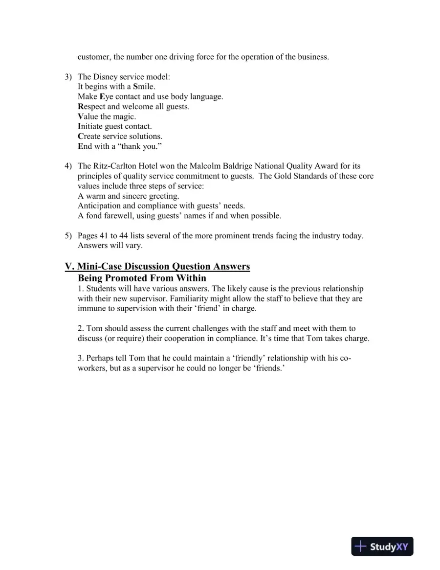 Solution Manual for Introduction to Hospitality, 7th Edition, page 15