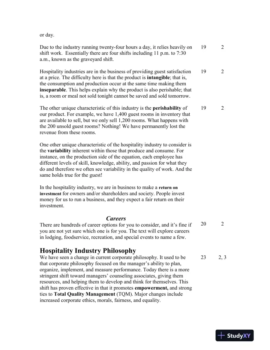 Solution Manual for Introduction to Hospitality, 7th Edition, page 8