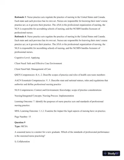 Test Bank For Kozier and Erb's Fundamentals Of Nursing, 10th Edition - Page 13 preview image