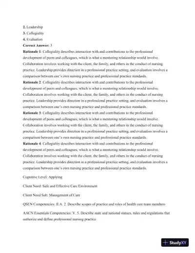 Test Bank For Kozier and Erb's Fundamentals Of Nursing, 10th Edition - Page 14 preview image