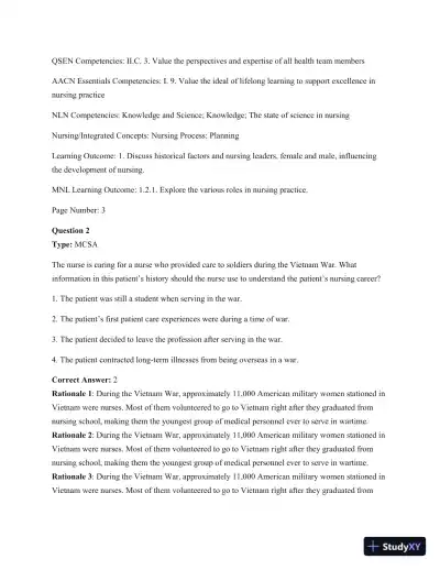 Test Bank For Kozier and Erb's Fundamentals Of Nursing, 10th Edition - Page 3 preview image