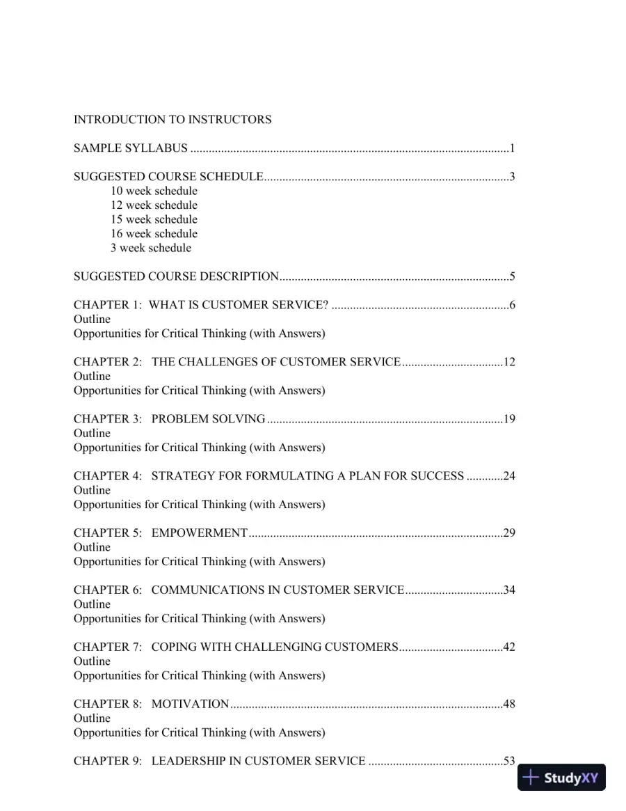 Customer Service: A Practical Approach 6th Edition Test Bank, page 3