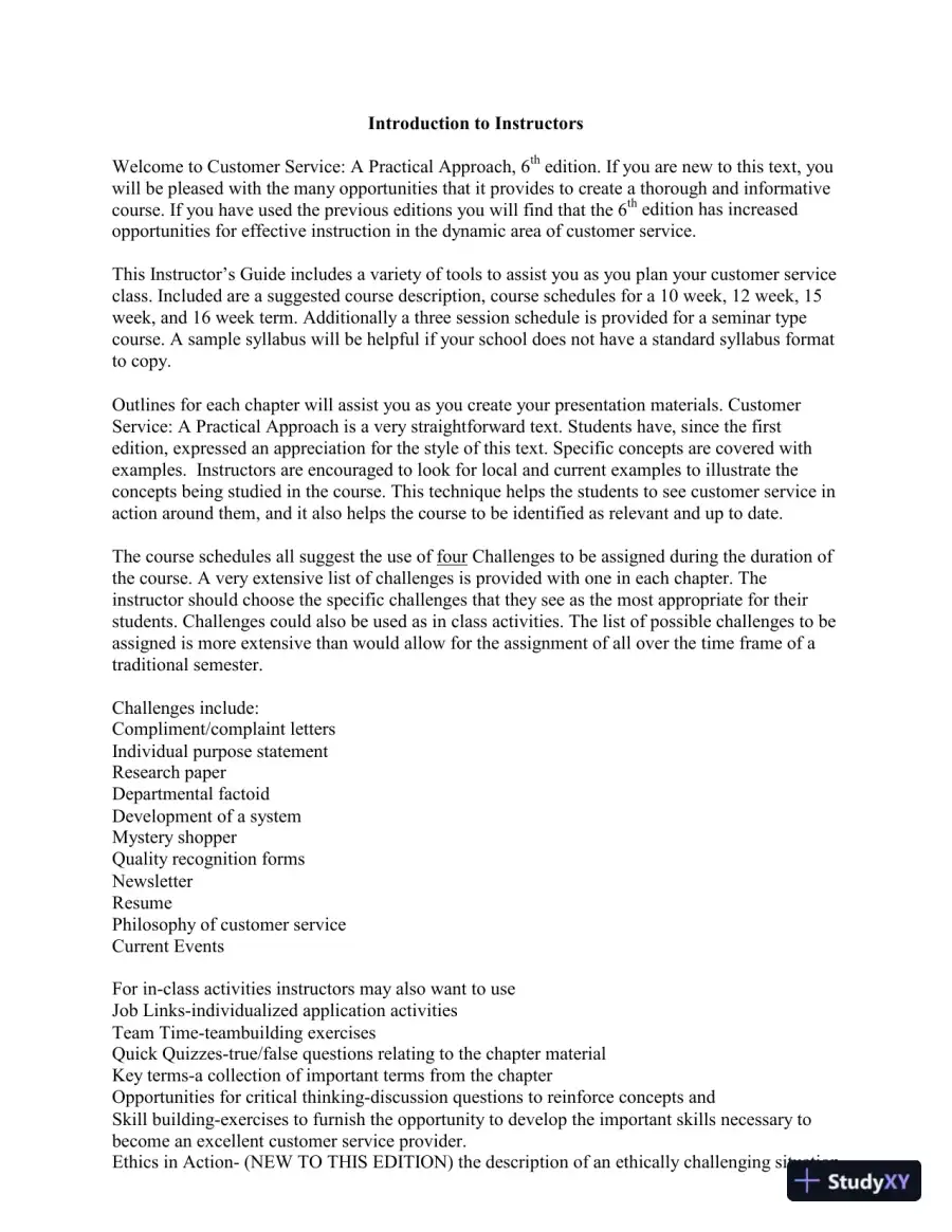 Customer Service: A Practical Approach 6th Edition Test Bank, page 5
