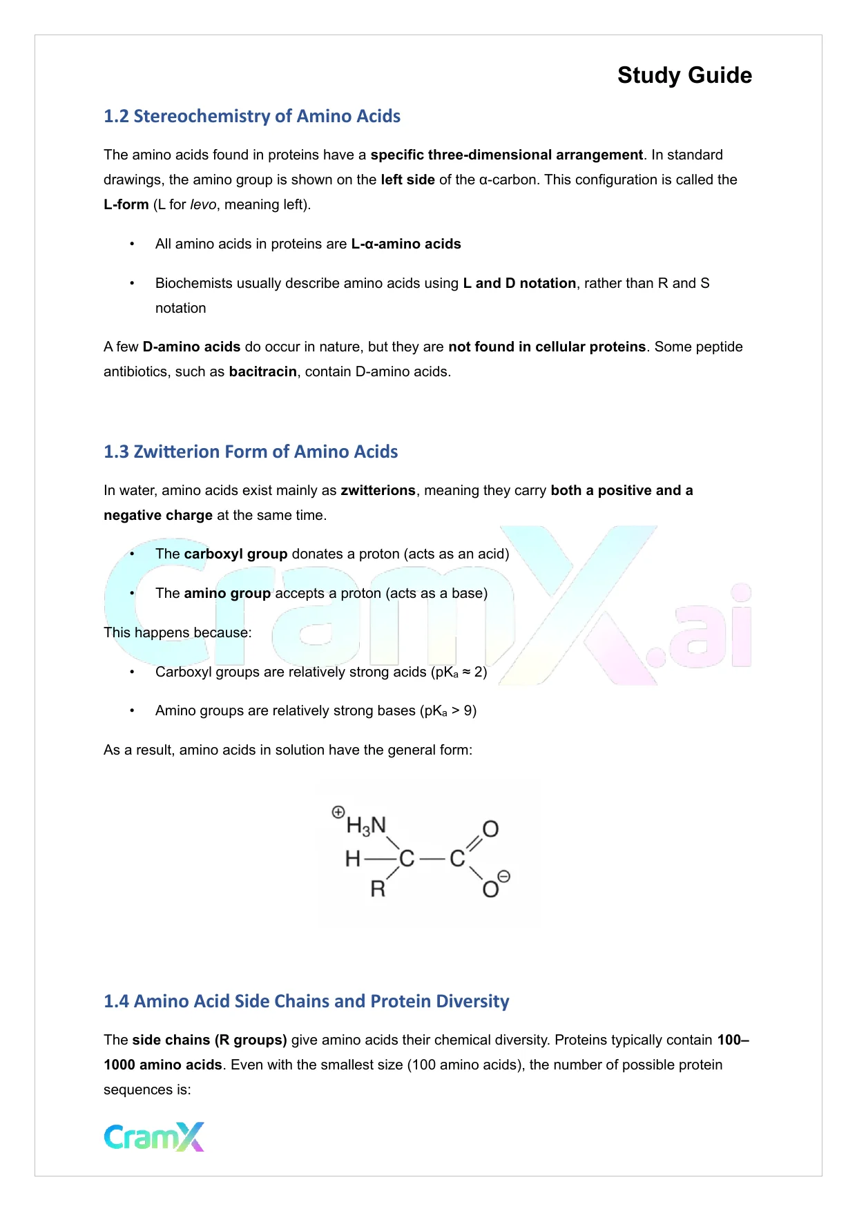 Biochemistry I - Protein Structure - Page 2 preview image
