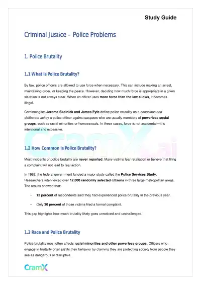 Criminal Justice - Police Problems - Page 1 preview image