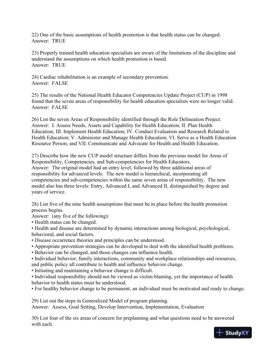 Planning, Implementing, and Evaluating Health Promotion Programs: A Primer 7th Edition Test Bank, page 5