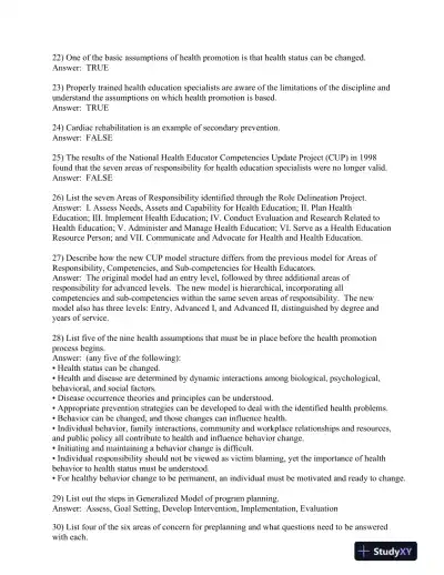 Planning, Implementing, and Evaluating Health Promotion Programs: A Primer 7th Edition Test Bank - Page 5 preview image