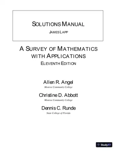 Solution Manual for A Survey of Mathematics with Applications, 11th Edition - Page 1 preview image