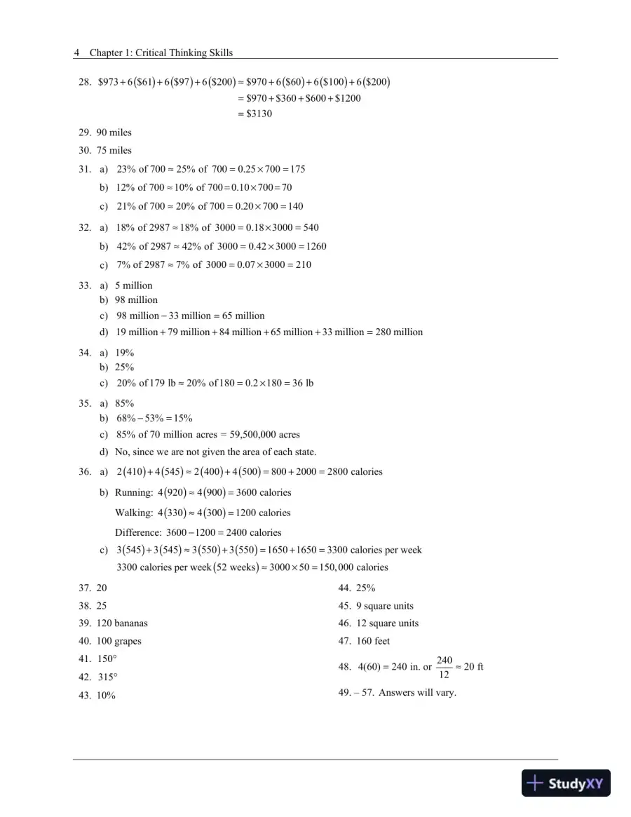 Solution Manual for A Survey of Mathematics with Applications, 11th Edition, page 10