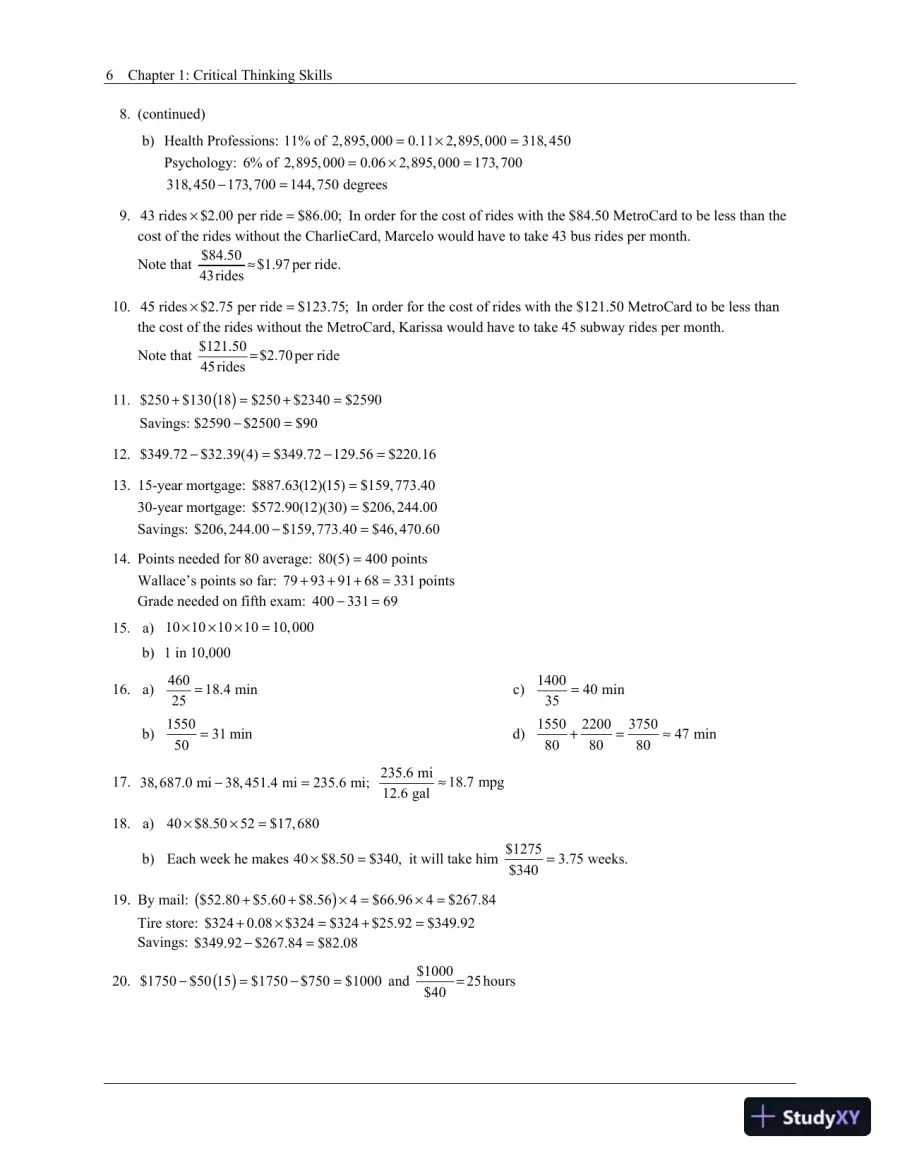 Solution Manual for A Survey of Mathematics with Applications, 11th Edition, page 12