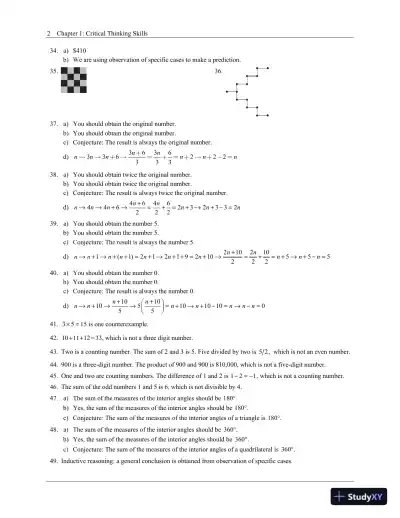 Solution Manual for A Survey of Mathematics with Applications, 11th Edition - Page 8 preview image