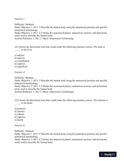 Test Bank For Principles Of Anatomy And Physiology, 13th Edition - Page 10 preview image