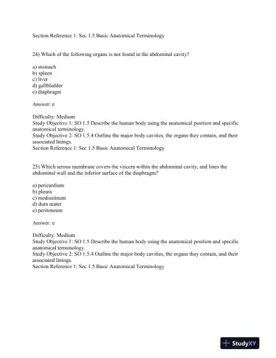 Test Bank For Principles Of Anatomy And Physiology, 13th Edition - Page 11 preview image
