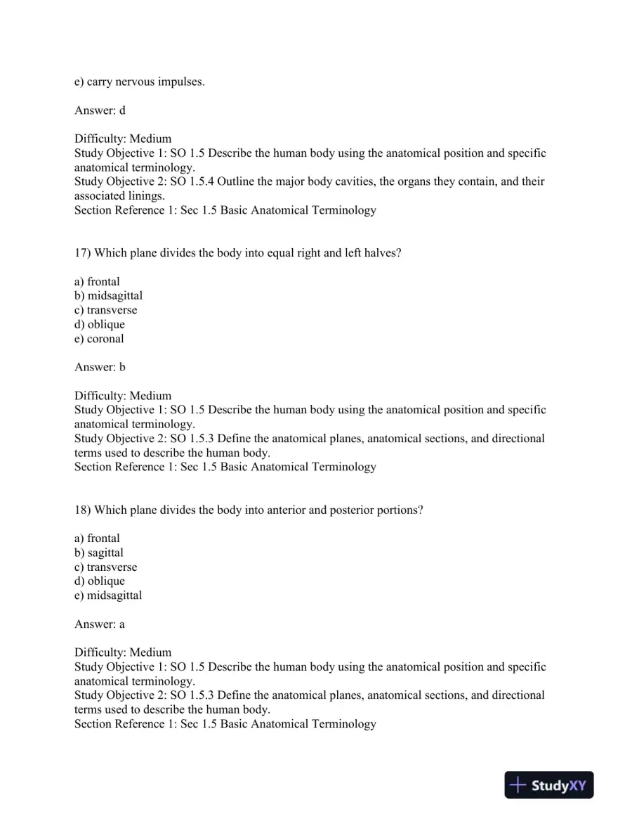 Test Bank For Principles Of Anatomy And Physiology, 13th Edition, page 8