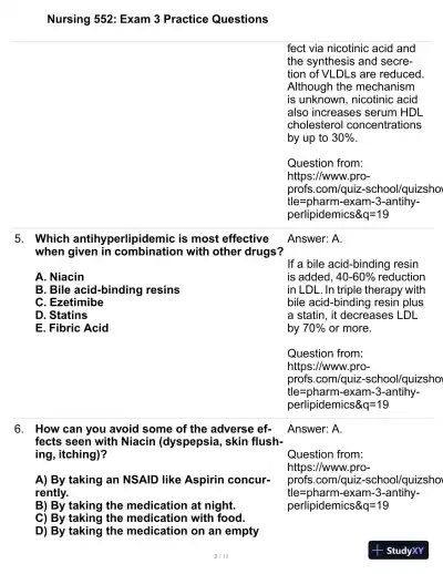 Nursing 552: Practice Exam 3 with Answers (45 Solved Questions) - Page 3 preview image