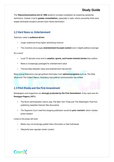 American Government - The Mass Media - Page 4 preview image