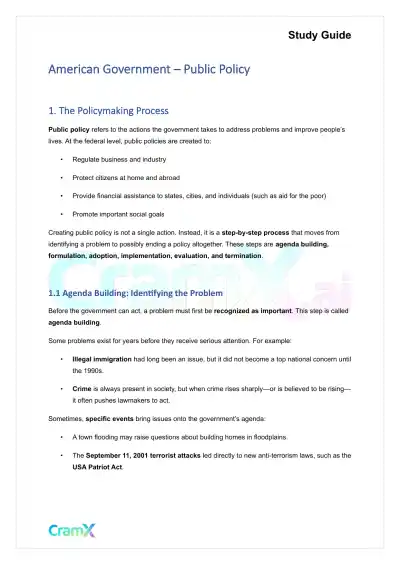 American Government - Public Policy - Page 1 preview image
