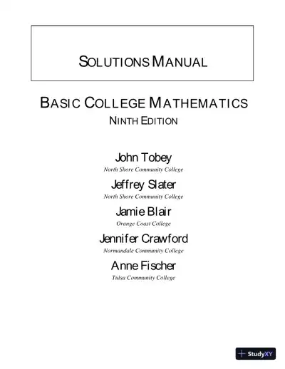 Solution Manual for Basic College Mathematics, 9th Edition - Page 1 preview image
