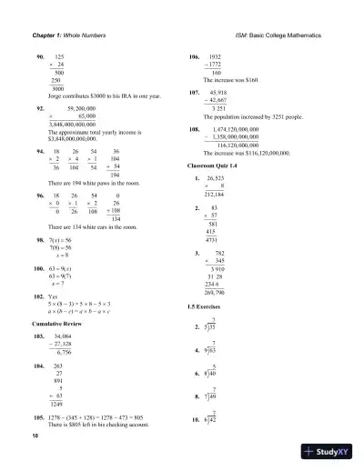 Solution Manual for Basic College Mathematics, 9th Edition - Page 13 preview image