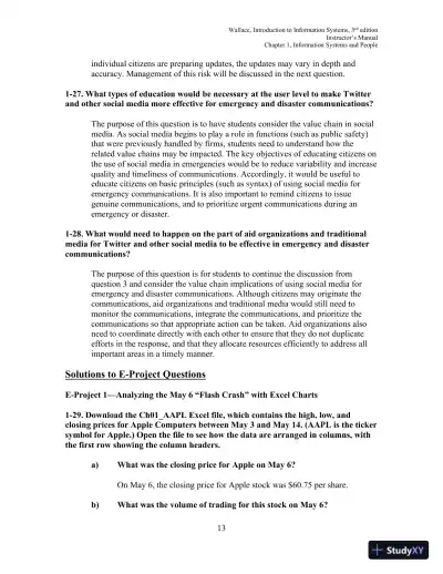 Solution Manual for Introduction to Information Systems: People, Technology and Processes, 3rd Edition - Page 14 preview image