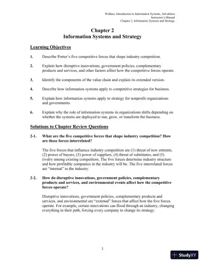 Solution Manual for Introduction to Information Systems: People, Technology and Processes, 3rd Edition - Page 18 preview image