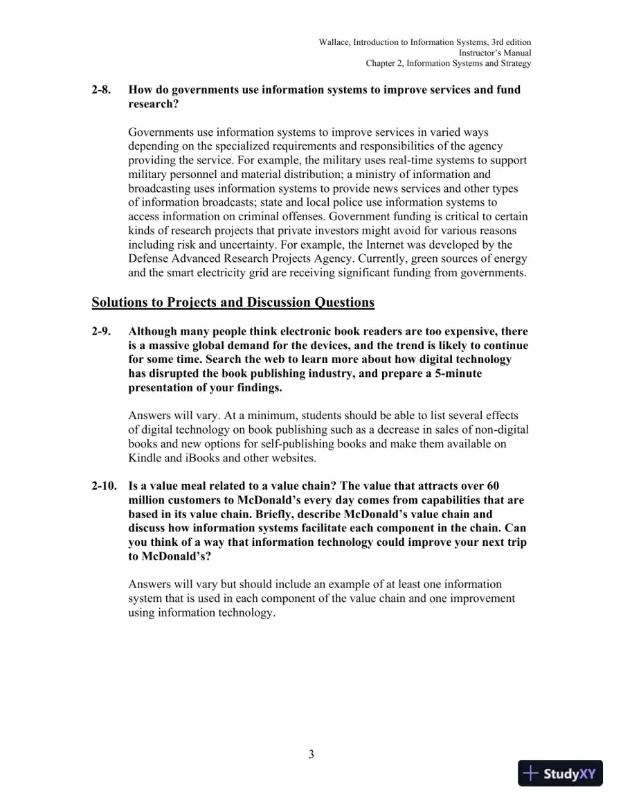Solution Manual for Introduction to Information Systems: People, Technology and Processes, 3rd Edition, page 20