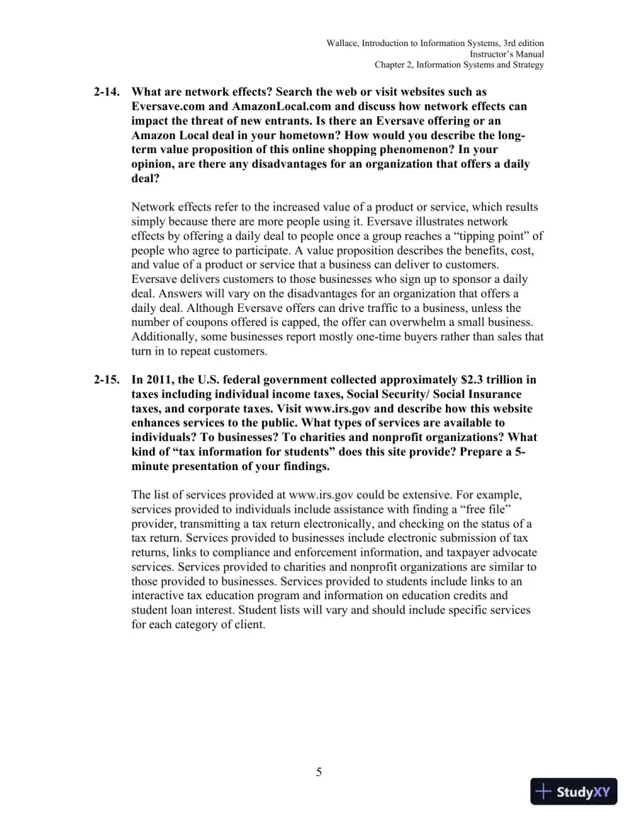 Solution Manual for Introduction to Information Systems: People, Technology and Processes, 3rd Edition, page 22