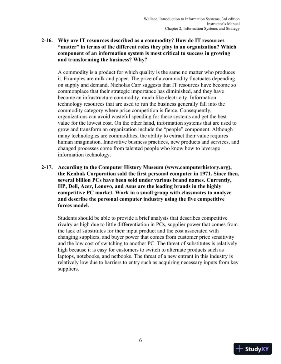 Solution Manual for Introduction to Information Systems: People, Technology and Processes, 3rd Edition, page 23
