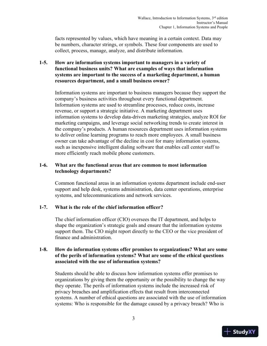 Solution Manual for Introduction to Information Systems: People, Technology and Processes, 3rd Edition, page 4