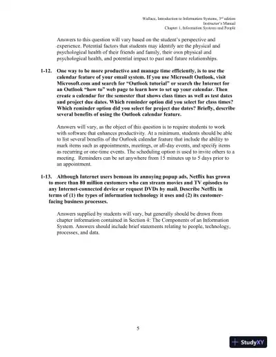 Solution Manual for Introduction to Information Systems: People, Technology and Processes, 3rd Edition - Page 6 preview image