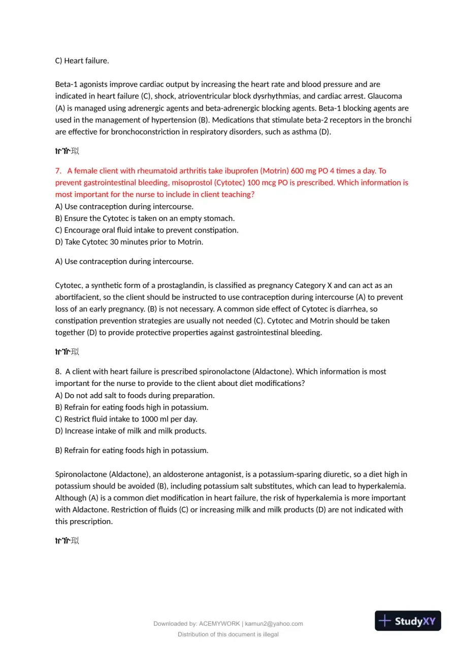 2021 HESI Pharmacology Practice Exam With Answers (72 Solved Questions), page 5