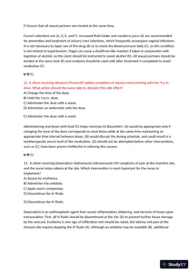 2021 HESI Pharmacology Practice Exam With Answers (72 Solved Questions) - Page 7 preview image