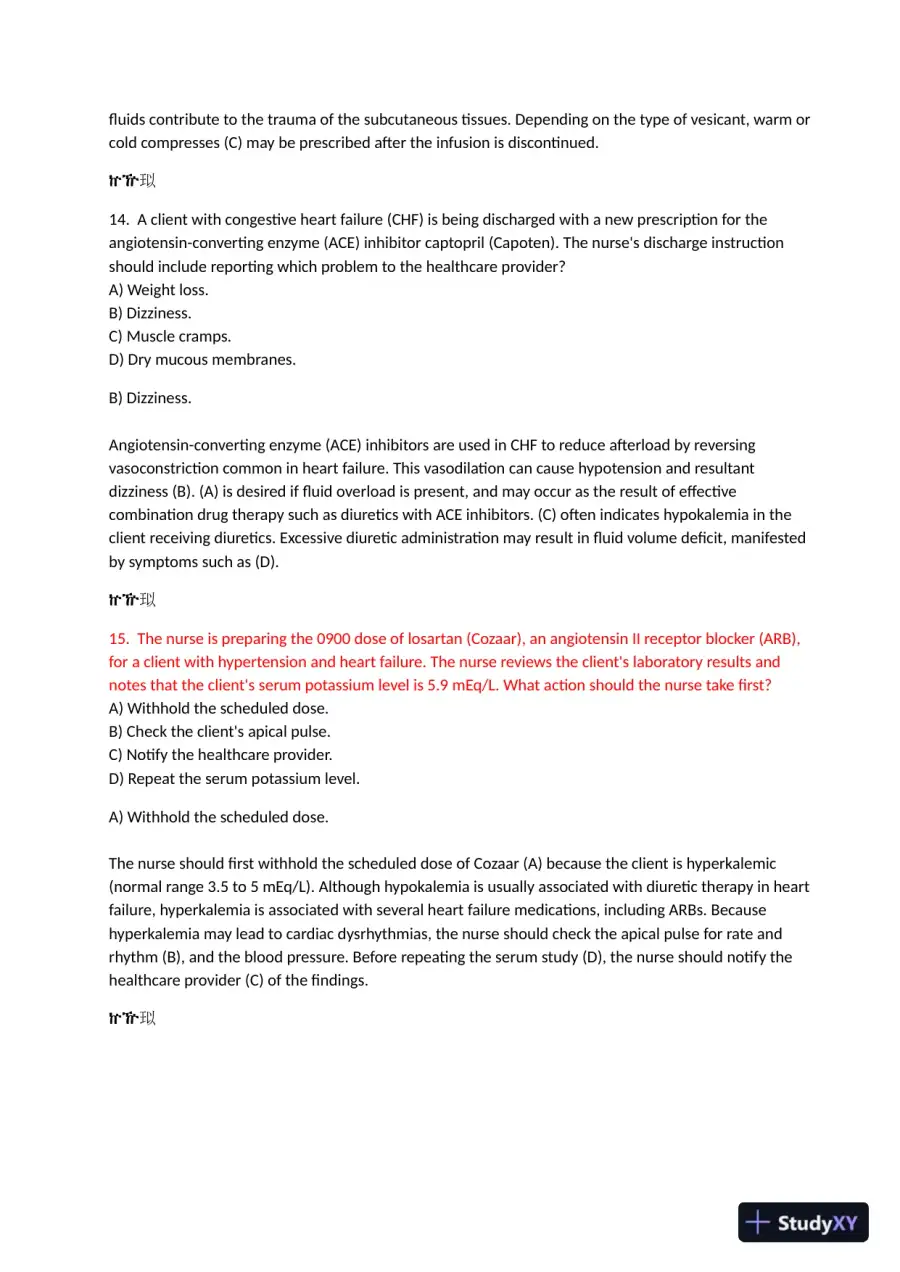 2021 HESI Pharmacology Practice Exam With Answers (72 Solved Questions), page 8