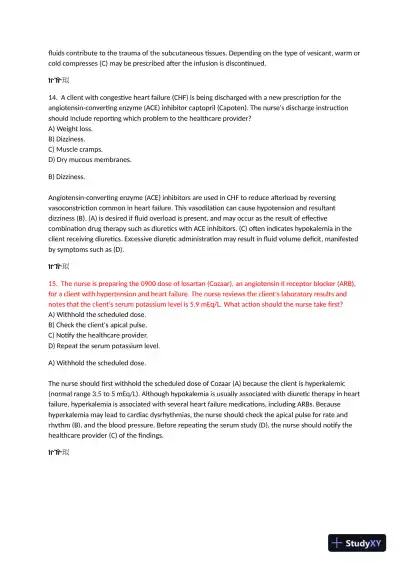 2021 HESI Pharmacology Practice Exam With Answers (72 Solved Questions) - Page 8 preview image