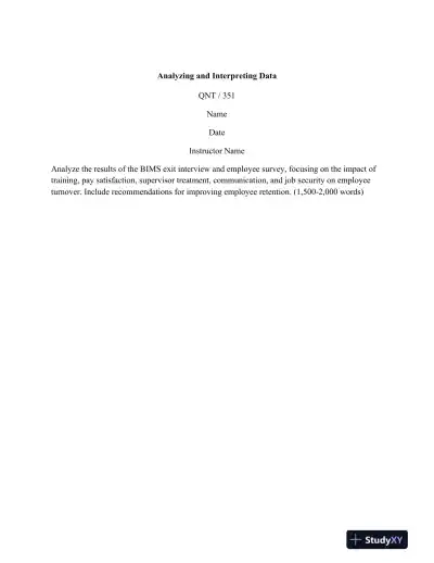 QNT/351 Analyzing and Interpreting Data - Page 1 preview image