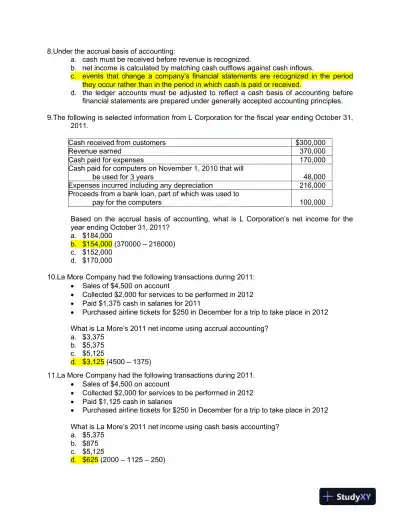 ACCT 2101 Exam 2 Study Guide Chapters 4 � 6 - Page 3 preview image