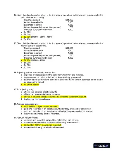 ACCT 2101 Exam 2 Study Guide Chapters 4 � 6 - Page 4 preview image
