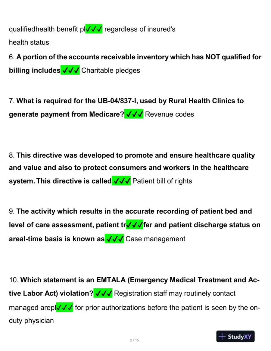 2023 CRCR Health Care Assessment Certification Exam With Answers (205 Solved Questions), page 3